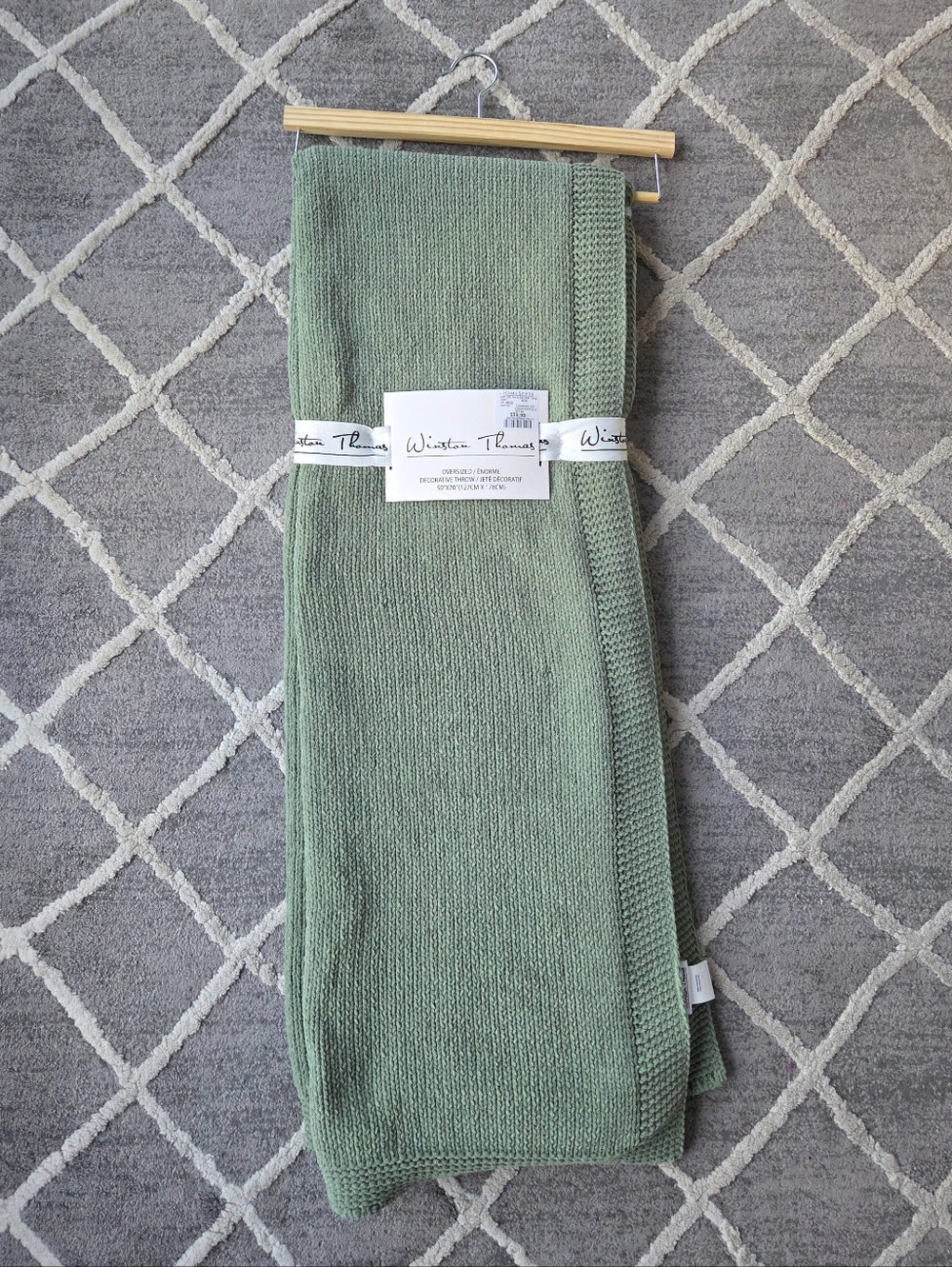 Super Soft Sage Green Knit Throw Blanket